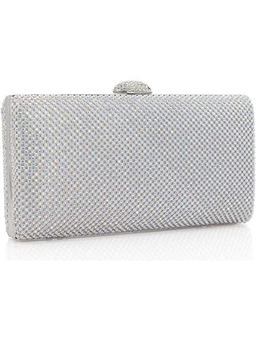 Dexmay Large Rhinestone Crystal Clutch Evening Bag Women Formal Purse for Cocktail Prom Party