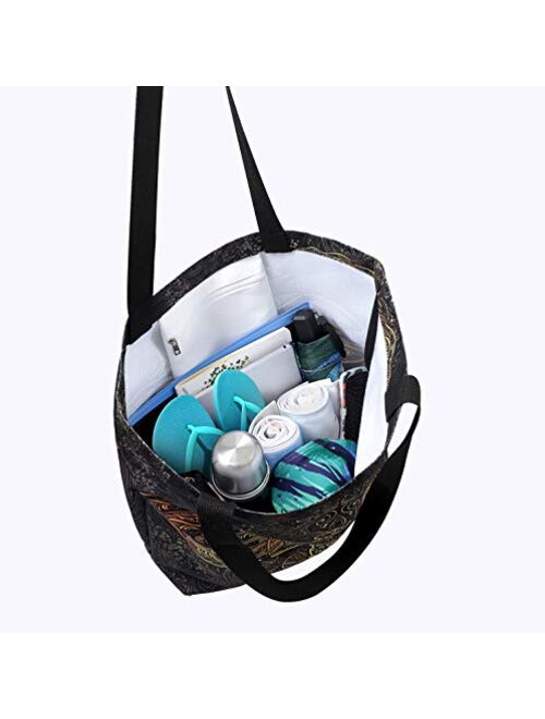 ZzWwR Stylish Print Extra Large Shoulder Tote Bag for Beach Travel Weekender Gym Grocery Shopping