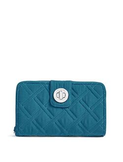 Women's Microfiber Turnlock Wallet with RFID Protection