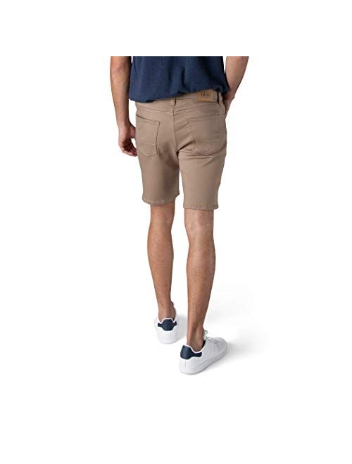 IZOD Men's Casual Stretch Knit Jean Shorts, Classic 5-Pocket Design, Classic Fit Knit Denim Shorts, 9.5
