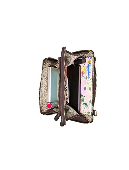 Joy Susan Women's Brushed Mini Convertible Zip Wristlet Bag
