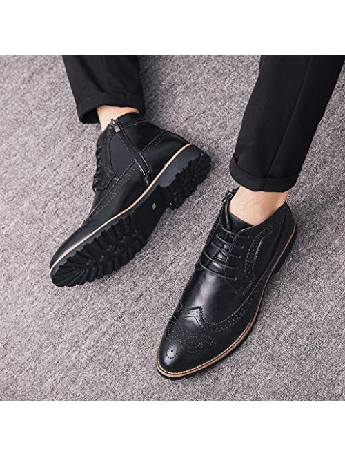 Men's Brogue Boots High-top Leather Oxford Casual British Business Shoes - Limsea