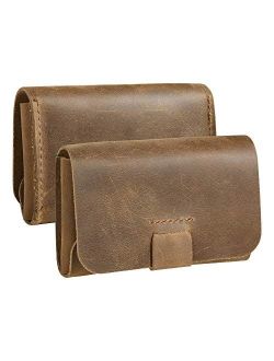TXEsign Top Grain Genuine Leather Business Name Card Holder Case with Magnetic Closure