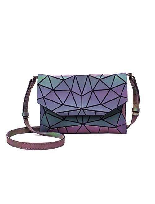 HotOne Geometric Luminous Purses and Handbags Shard Lattice Eco-friendly Leather Holographic Purse