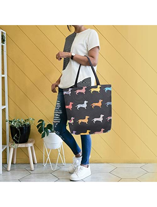 ZOEO Sunflower Black Large Tote Bags Women Summer Handbags with Zipper Shopper Bag for Mother Day Christmas Gifts for Mom