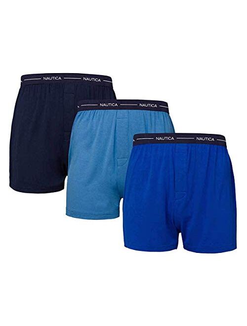 Nautica Men's Boxer Modal Cotton Fit Boxer with Functional Fly Tagless, 3 Pack