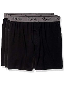 Organic Signatures Men's Classic Cotton Knit Boxers 100% Natural Comfort, 3-Pack