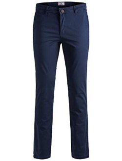 Pantaloni 12150148 Uomo Blu Slim Fit Tasca America Chinos Casual