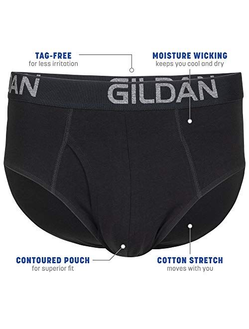 Gildan Men's Cotton Stretch Brief, Black Soot (5-Pack)
