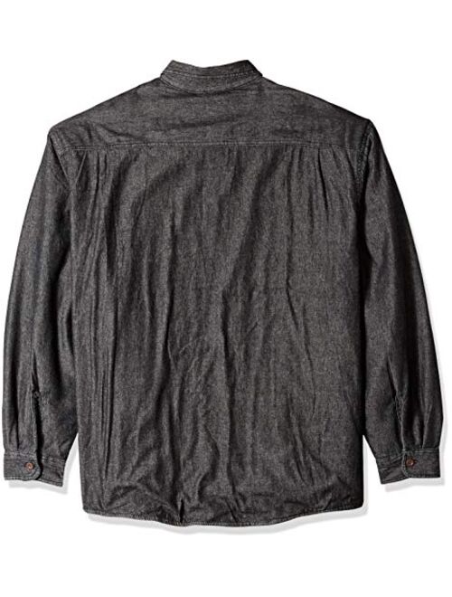 Wrangler Authentics Men's Big and Tall Long Sleeve Sherpa Lined Flannel Shirt Jacket, black denim, 3XL