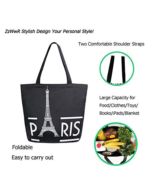 ZzWwR Stylish Funny Pattern Extra Large Shoulder Tote Bag for Beach Travel Weekender Gym Grocery Shopping