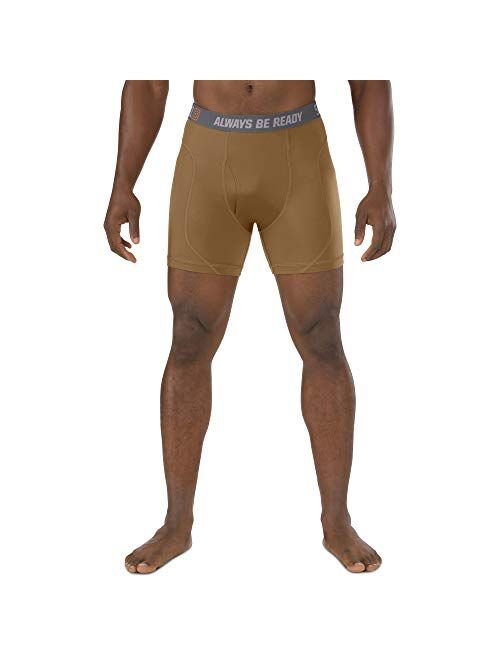 5.11 Tactical Men's Performance 6-inch Brief, Poly/Spandex Fabric, Flat Locked Seams, Style 40155