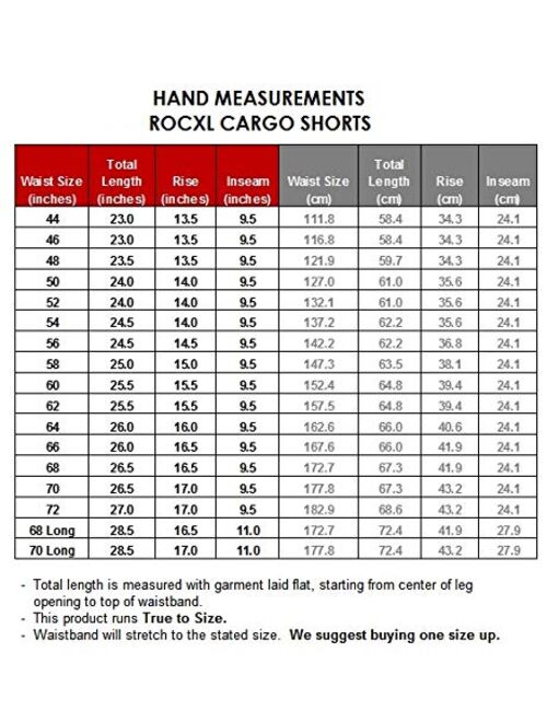 ROCXL Big and Tall Mens Expandable Waist Cargo Shorts