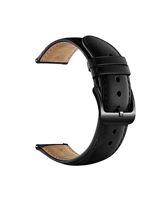 LEUNGLIK Watch Band,Vintage Leather Watch Strap 10 Colors 16mm 18mm 20mm 22mm Watch Band,Quick Release Leather Watch Band,Classic Genuine Leather Wristband for Samsung Ga