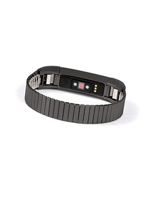 Twist-O-Flex Metal Expansion Stainless Steel Stretch Band Replacement for The Fitbit Alta and Alta HR in Brushed Silver and Black by Speidel