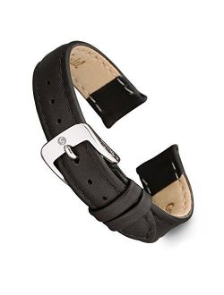 Genuine Leather Ladies Watch Band Black Brown White Stitched Calf Skin Replacement Strap,Stainless Metal Buckle,Watchband Fits Most Watch Brands (8mm-20mm)