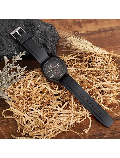 HUAFIY Premium Quality Waterproof Silicone Watch Bands - Choose Color & Width 20mm, 22mm,24mm Rubber Straps.Quick Release Rubber Watch Bands for Men