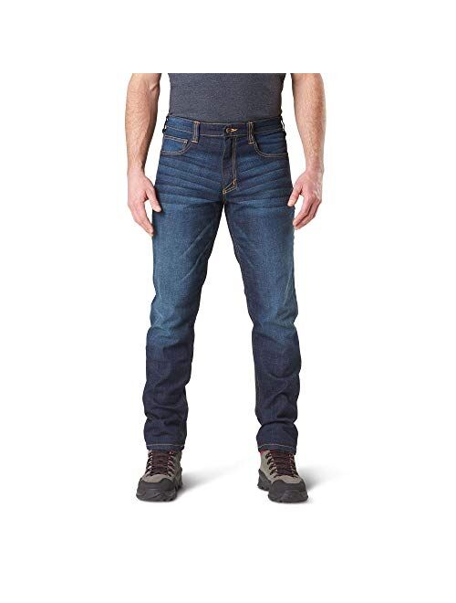 5.11 Tactical Men's Defender-Flex Slim Work Jeans, Patch Pockets, Fitted Waistband, Style 74465