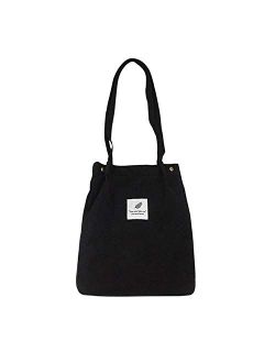 Corduroy Totes Bag - WantGor Women's Shoulder Handbags Big Capacity Shopping Bag