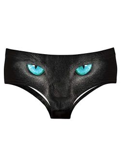 JINKAIJIA Women's Fashion Flirty Sexy Funny Naughty 3D Printed Cute Animal Underwears Briefs Single Party Gifts