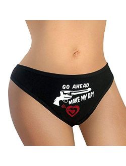 Ebsem Make My Day Panty Cute & Sexy Hipster Bikini Women's Funny Undies String Underwear Dirty Harry Novelty Design Panties