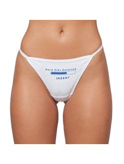 MySexyShorts Flirty G-String Women's Thong Panties, Cotton Breathable Lingerie Underwear, Funny Printing Gag Gifts