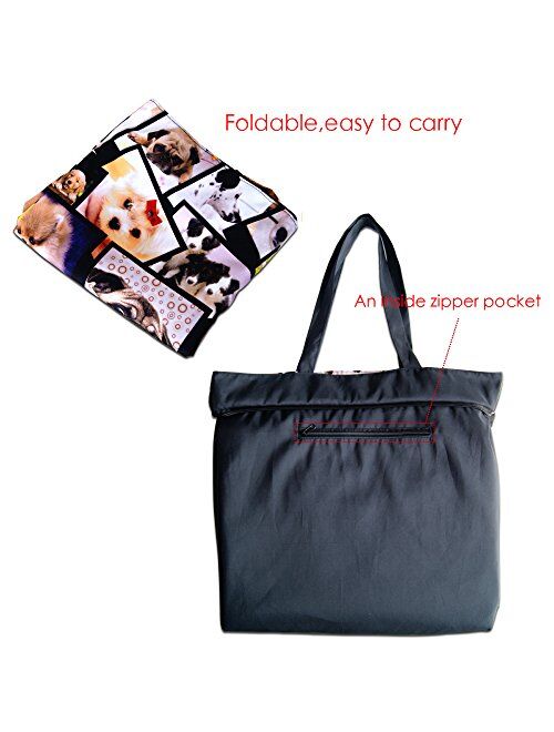 Beach Tote Bags Travel Totes Bag Shopping Zippered Tote for Women Foldable Waterproof Overnight Handbag