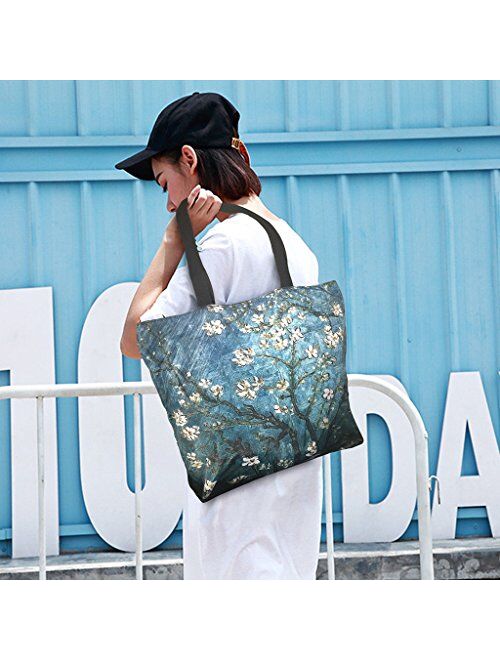 Beach Tote Bags Travel Totes Bag Shopping Zippered Tote for Women Foldable Waterproof Overnight Handbag