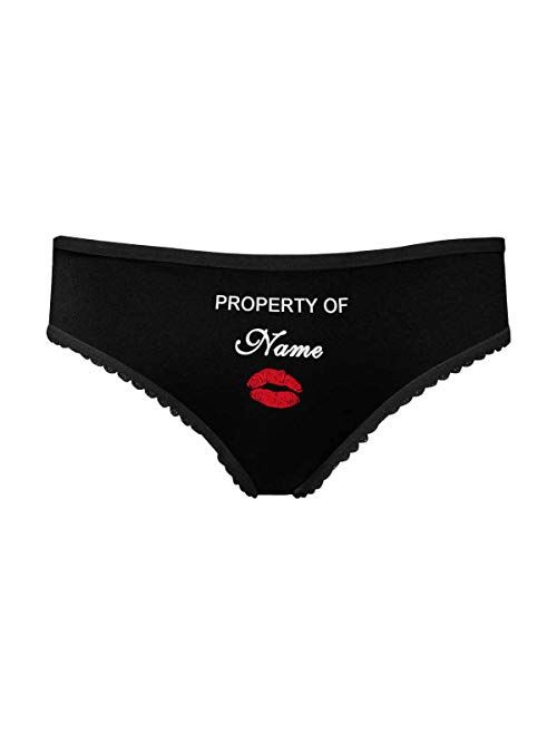 Custom Name Womens Property of Name Brief Panty Printed with Photo XS