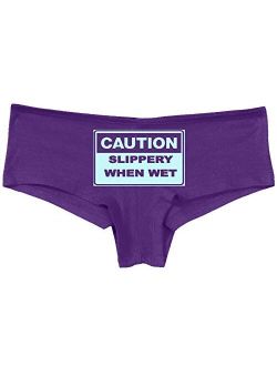 Buy Knaughty Knickers Caution Slippery When Wet Funny Flirty Sexy Pink  Underwear online