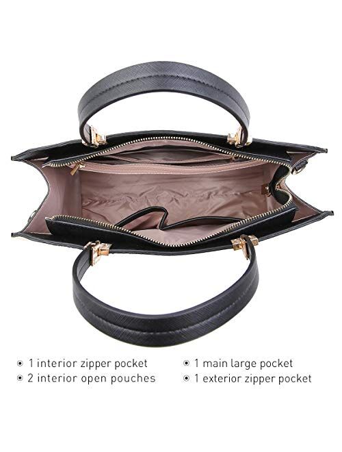 DASEIN Women Large Satchel Handbag Shoulder Purse Top handle Work Bag Tote With Matching Wallet