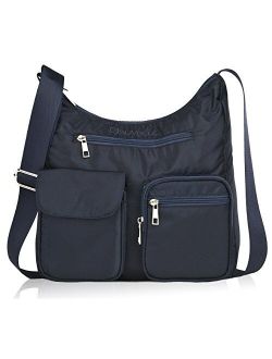 Crossbody Bag for Women Carryall Anti Theft RFID Pockets Nylon Lightweight Shoulder Bag Travel Purse