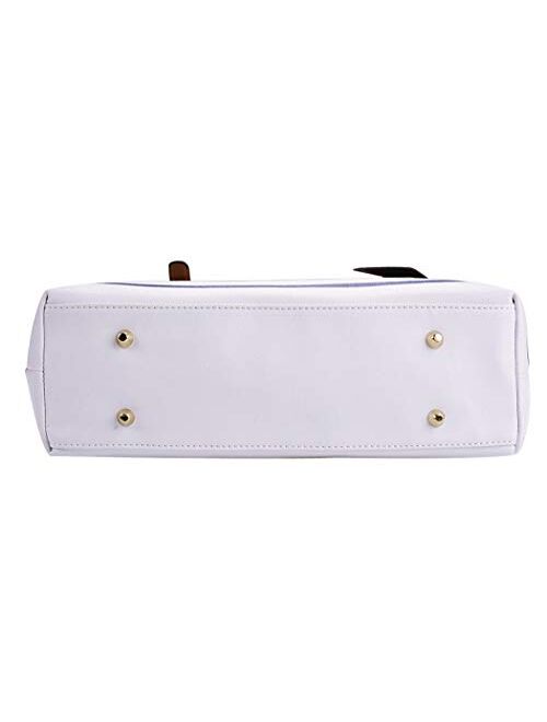 COOFIT Tote Bag Tote Handbag Tote Purse Stripes Top Handle Bag Satchel Handbag Shoulder Bag PU Leather Purse for Women