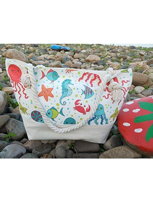 We We Large Straw Beach Bag Duffel Bags Waterproof Canvas Tote Hand Bag for Women Girls