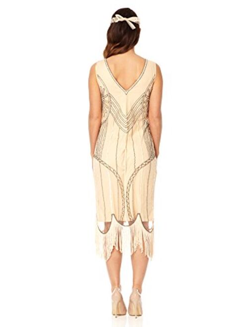 Juliet Vintage Inspired Fringe Dress iEmbellished n Nude Blush