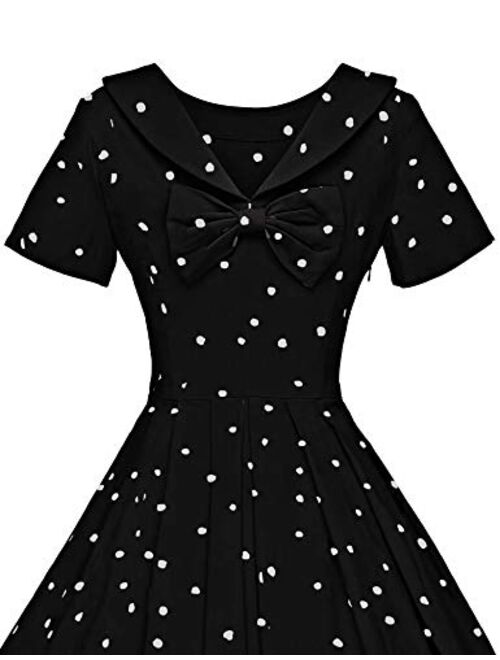 GownTown Women's 1950s Vintage Bowknot Audrey Hepburn Style Party Dresses