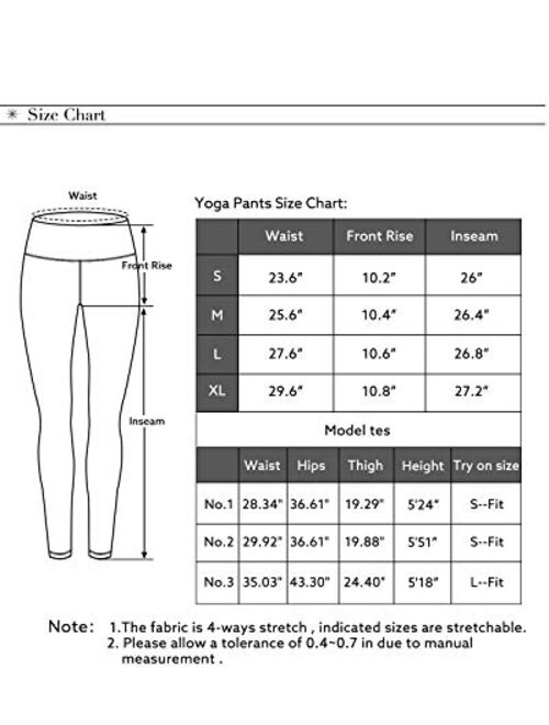 EASYSO Yoga Pants High Waist Compression Butt Lifting Leggings with Inner Pocket for Running Workout