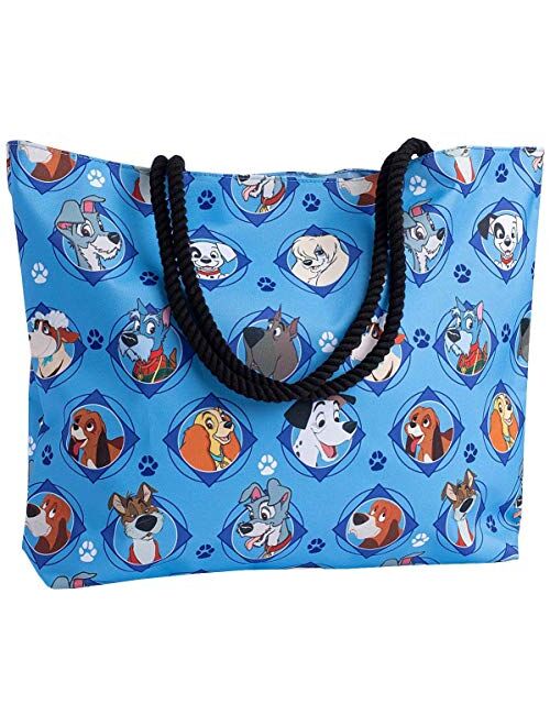 Disney Tote Travel Bag Dogs Print: 101 Dalmatians Lady Tramp Nana Copper Dodger