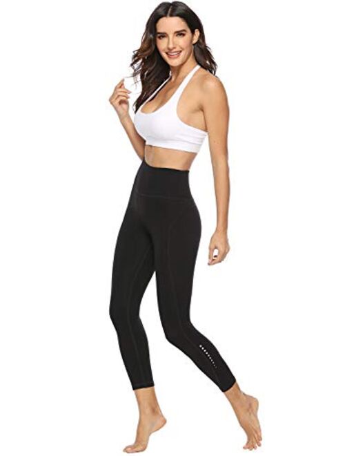 JOYSPELS High Waist Yoga Pants with 2 Pockets - Fashion Safety Night Reflector Workout Butt Lifiting Leggings 