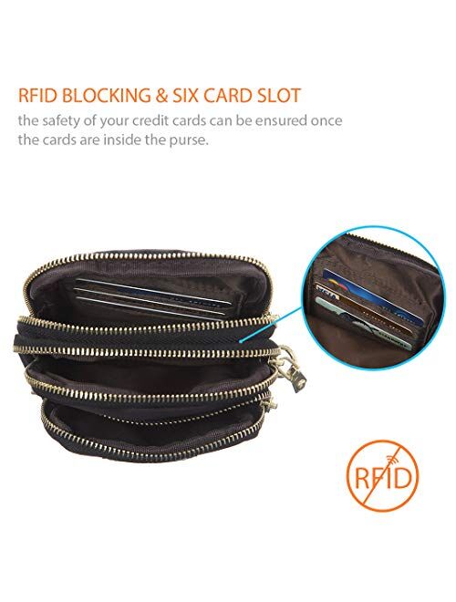 MINICAT Nylon Small Crossbody Bags RFID Blocking Card Slots Cell Phone Purse Wallet for Women