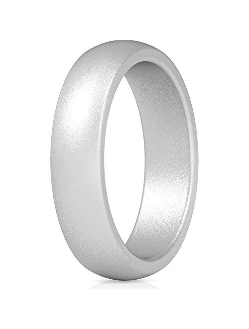 ThunderFit Silicone Wedding Band for Women - 5.5mm Wide - 2mm Thick