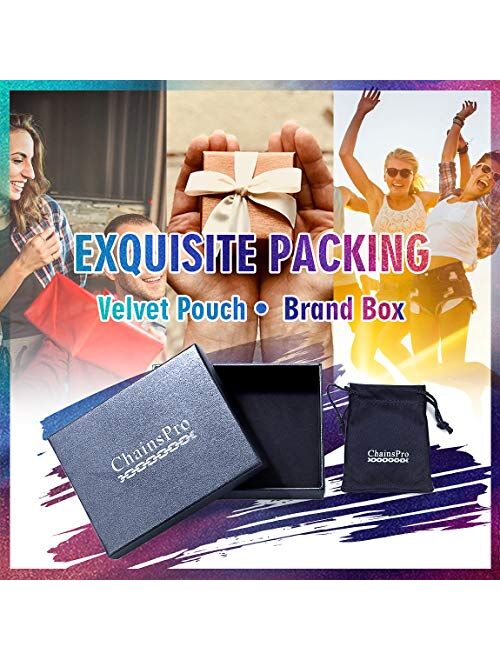 ChainsPro Men Chunky Miami Cuban Chain Necklace, Custom Available, 6/9/14mm Width, 18/20/22/24/26/28/30inch Length, Gold Plated/Stainless Steel/Black-with Gift Box