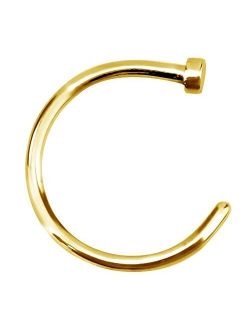 Forbidden Body Jewelry 18g-22g Surgical Steel/Rose Gold Tone/Yellow Gold Tone Perfect Basics Comfort Fit Nose Hoop (8-10mm Sz)