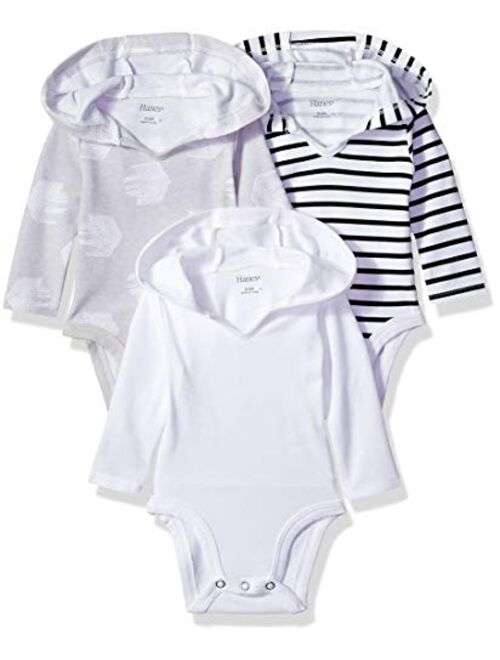 Hanes Ultimate Baby Flexy 3 Pack Hoodie Bodysuits