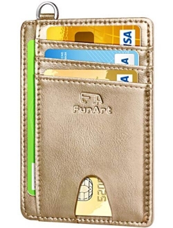 FurArt Slim Minimalist Wallet, Front Pocket Wallets, RFID Blocking, Credit Card Holder with Disassembly D-Shackle