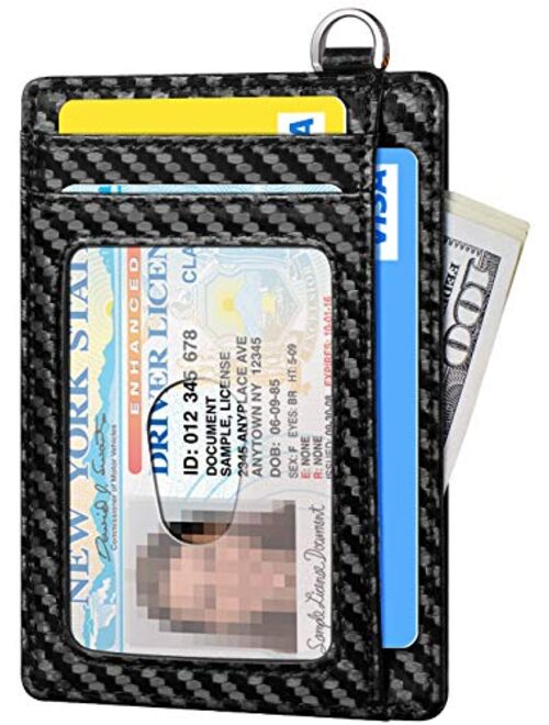 FurArt Slim Minimalist Wallet, Front Pocket Wallets, RFID Blocking, Credit Card Holder with Disassembly D-Shackle
