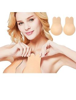 Bornbayb Womens Adhesive Nipple Covers Reusable Invisible Round Silicone Cover Breast Petals Bra 