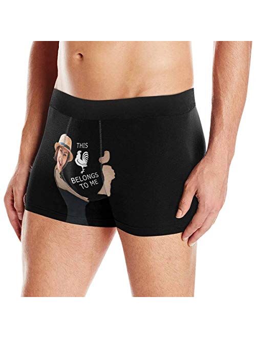 Custom Men's Boxer Briefs This Belongs to Me Boxers for Men Personalized Funny Wife Face Shorts Underwear