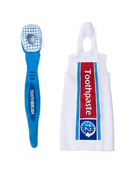 Tigerdoe Toothbrush and Toothpaste Costume - 2 Pc Set - Couples Costumes - Halloween Dress Up - Funny Costumes