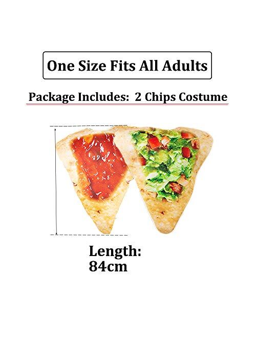 ReneeCho Adult Couple Halloween Costume Tortilla Chips Mens Food Mascot Womens Match Outfit, Couple Chip Costume - 2 Piece, One Size